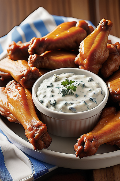 wings and blue cheese dip