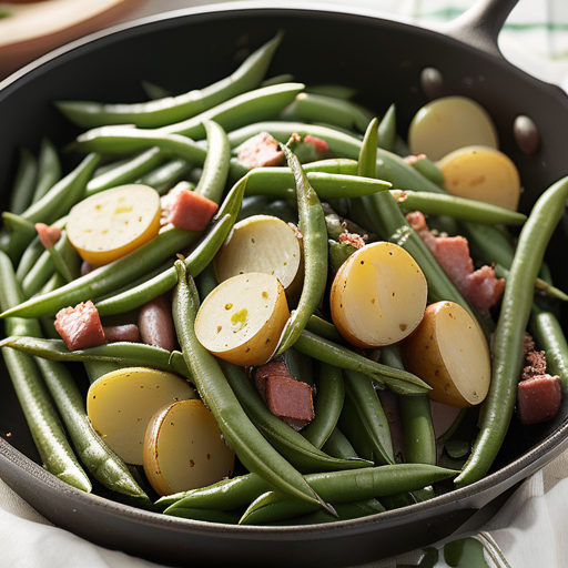 smothered green beans and potatoes