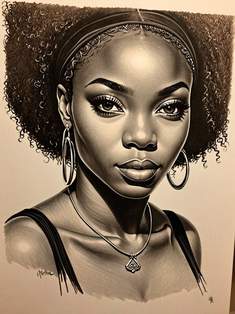 drawings of black women