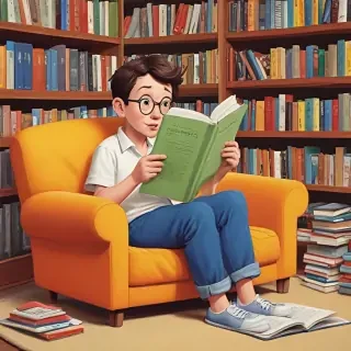 reading cartoon