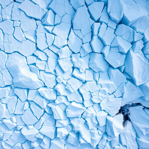 high-resolution aerial view of a glacier's icy surface showcasing intricate textures and formations, captured with a Canon EOS 5D Mark IV, 24mm lens, aperture f/8, ISO 100, shutter speed 1/200 sec, natural light for enhanced detail and clarity