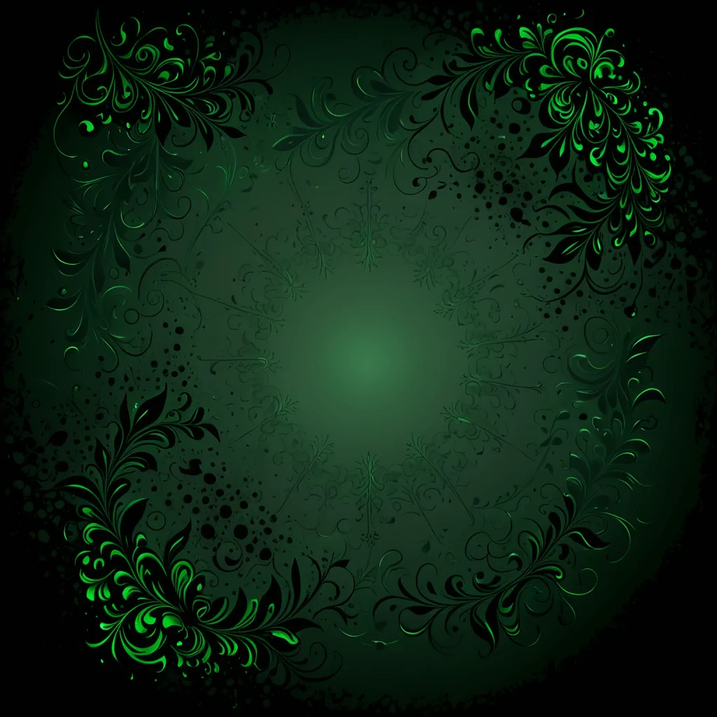 Elegant Green Floral Design with Intricate Patterns and Soft Background ...