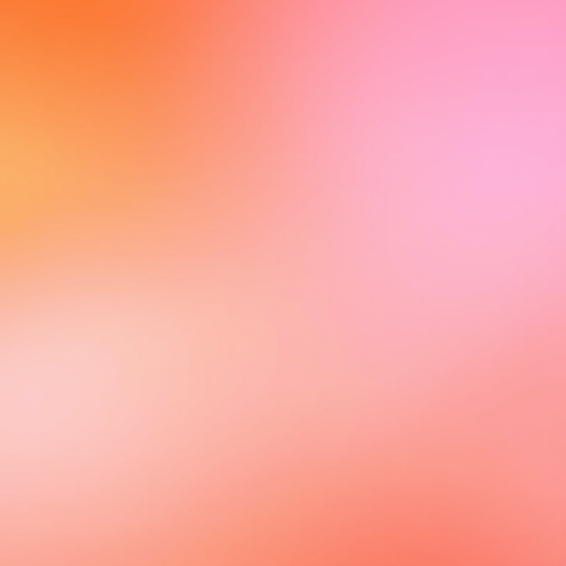 Create a smooth gradient background transitioning from orange to pink, using a DSLR camera with a 50mm lens, aperture set to f/1.8, ISO 100, and a shallow depth of field for a soft focus effect.
