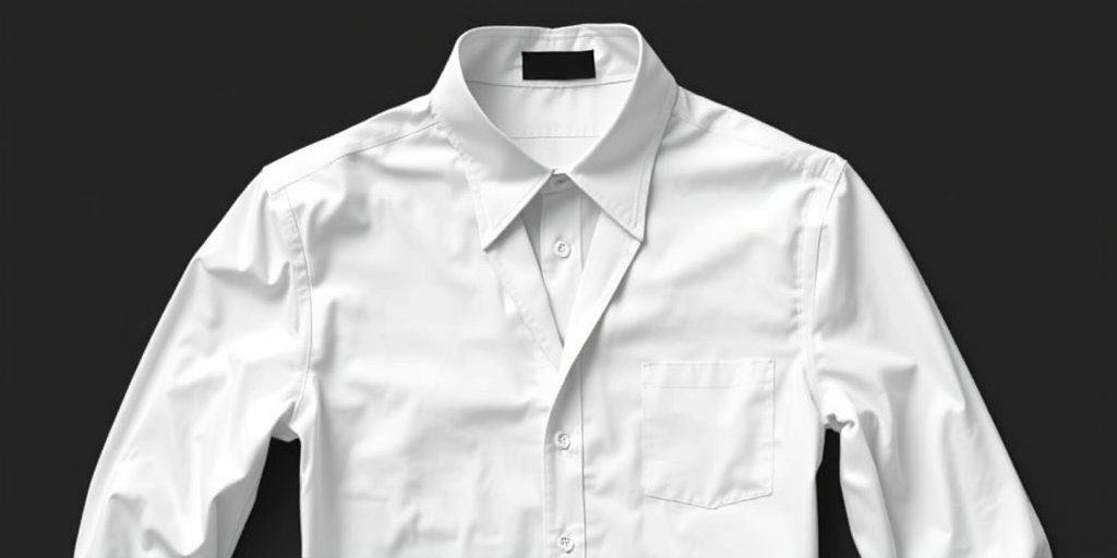 Create a crisp black and white vector illustration of a tuxedo shirt with a triangle shaped collar, shot in a flat lay style using a DSLR camera, with a focal length of 50mm, aperture set to f/8 for depth of field, and natural lighting for optimal detail.