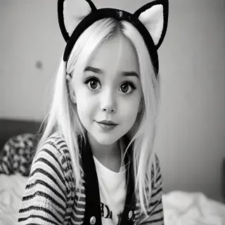 black and white cute
