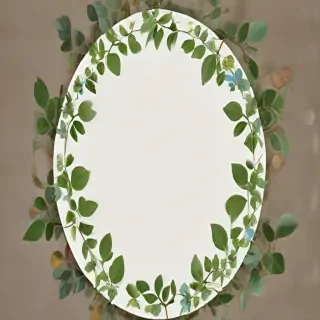 circle with leaves