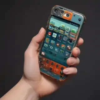 hand holding a phone