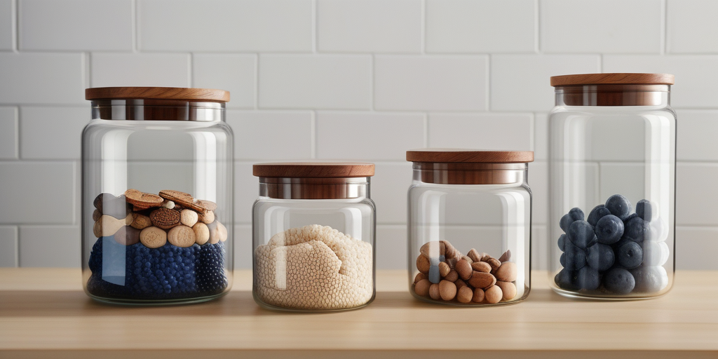 glass containers with wood lids