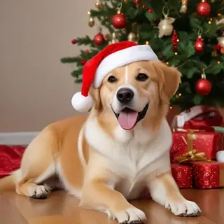 christmas wallpaper dog