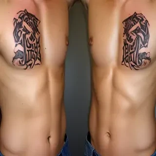 male rib tattoos