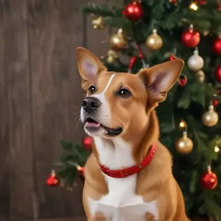 dog christmas background