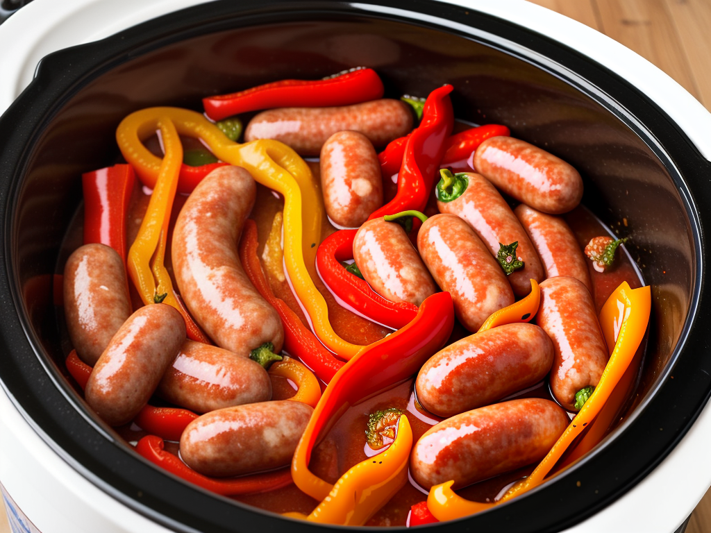 recipe for sausage and peppers in crock pot
