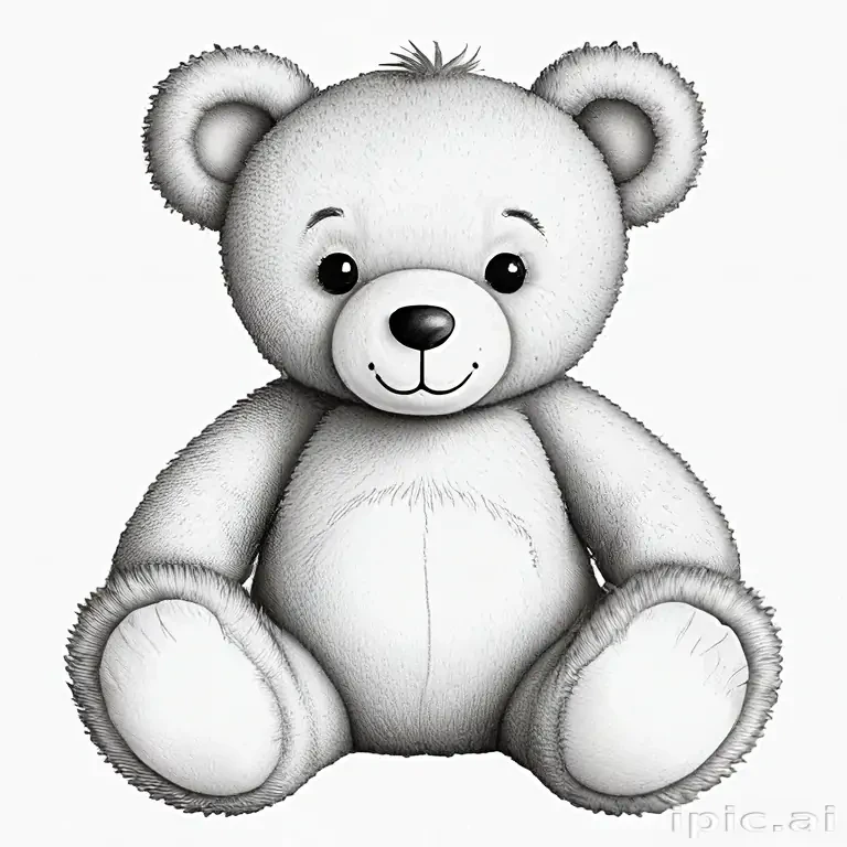 teddy bear clipart black and white