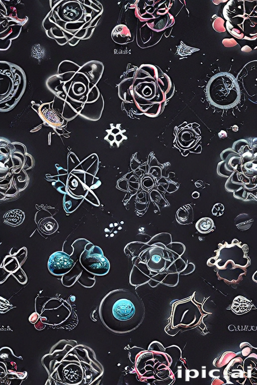 Intricate Patterns of Atomic Structures Against a Dark Background Design