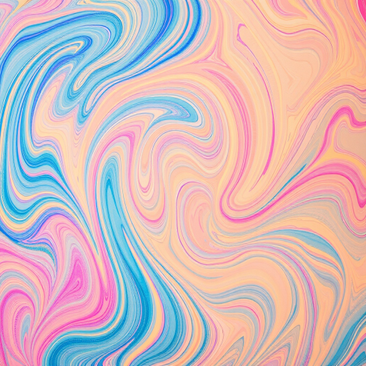 create a vivid abstract pattern of swirling pastel colors in a playful design, shot with a Canon EOS R5 at f/8, ISO 100, 50mm lens, top-down view with soft natural lighting and focus on smooth gradients