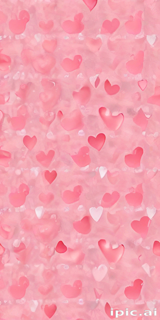 Soft Pink Background Filled with Delicate Heart Shapes for Romantic Themes