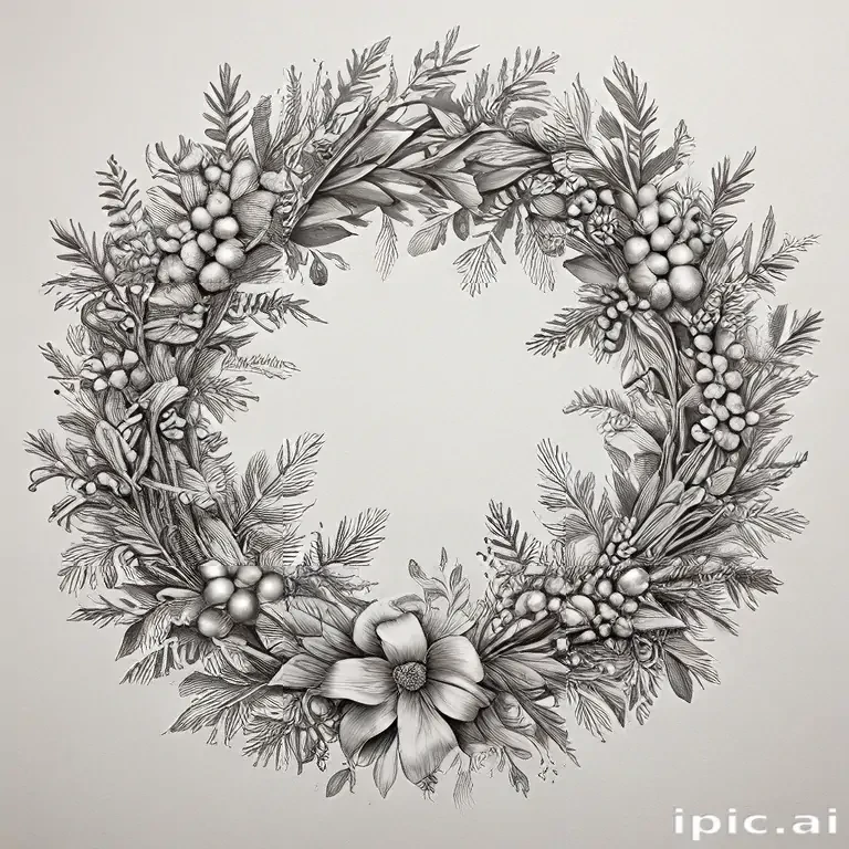 wreath drawing