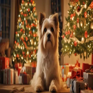 wallpaper christmas dog