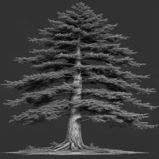 pine tree clip art black and white