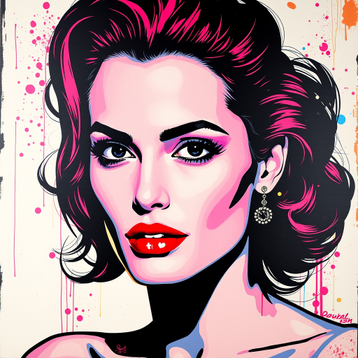 A pop art piece of angelina jolie