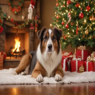 christmas dog background