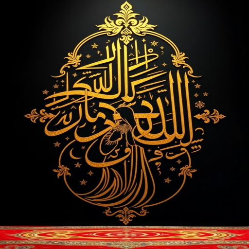 Create an intricate gold Arabic calligraphy artwork representing a figure in prayer, using a Canon EOS R5, with a 50mm f/1.2 lens, aperture set to f/2.8, ISO 100, and soft diffused lighting for enhanced clarity and detail.