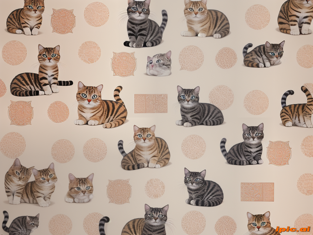 Playful Patterns Featuring Adorable Cats in Various Poses and Styles