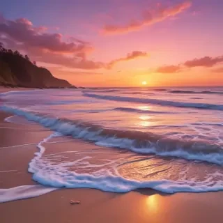 pink beach sunset