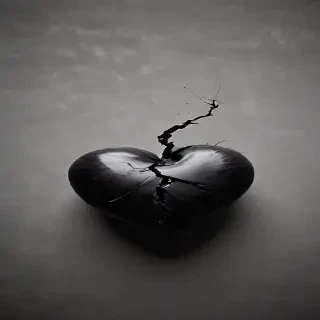 black broken heart