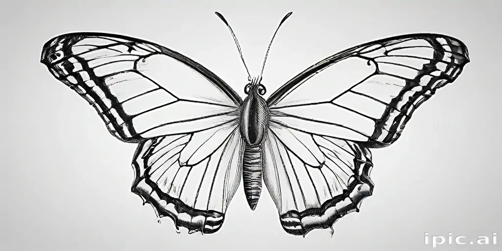 outline drawing of a butterfly