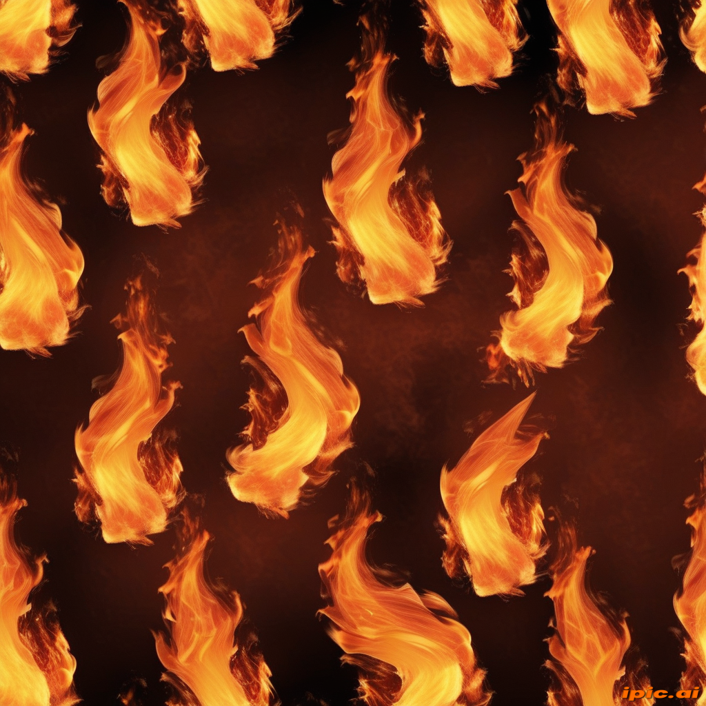 Vibrant Flames Dancing Against a Dark Background in Stunning Repetition