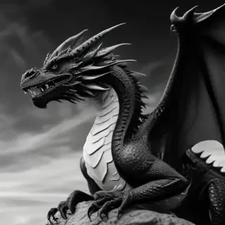 dragon black and white