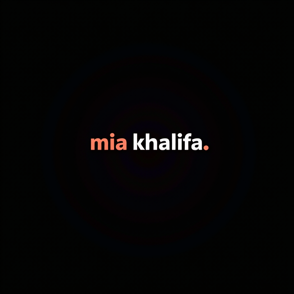 logo design, of name "mia khalifa", black background
