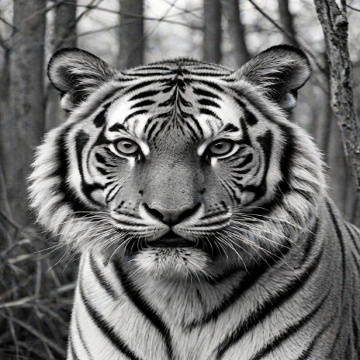 tiger clipart black and white
