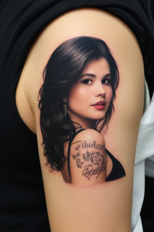justin's tattoo of selena gomez