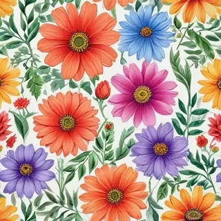 flower drawings with color