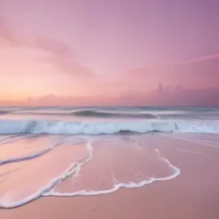 pastel pink beach wallpaper