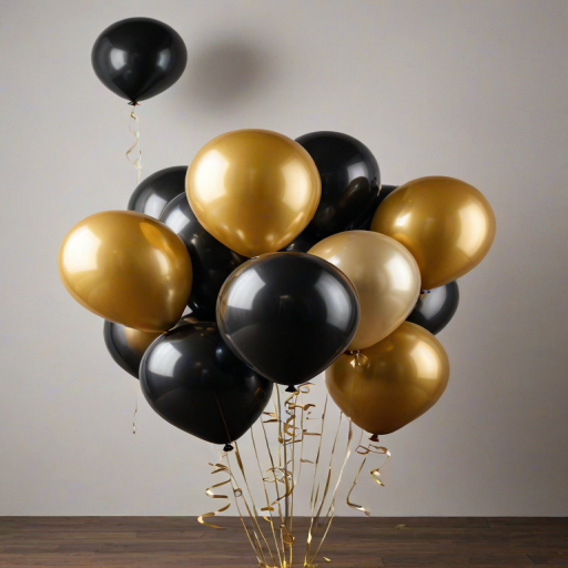 black and gold balloons png