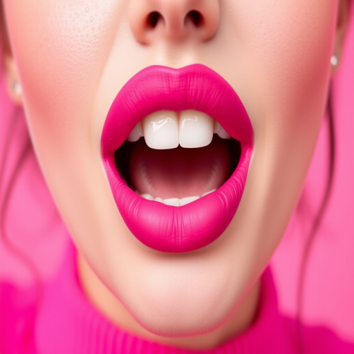 Playful "Bubblegum Pop" creamy matte lip color in vibrant pink, infused with fruity scent and long-wearing pigments, fun and youthful appearance