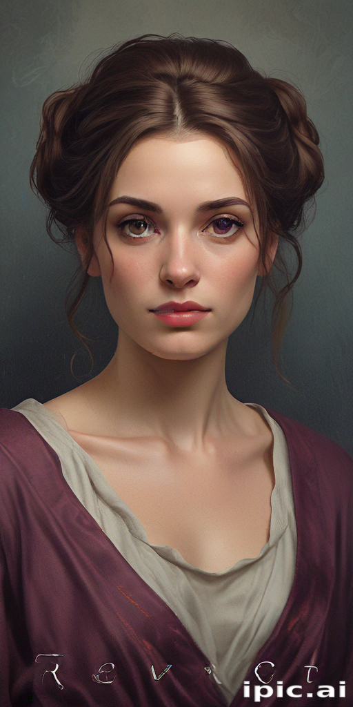 Portrait of a Young Woman with Elegant Hair and Thoughtful Expression