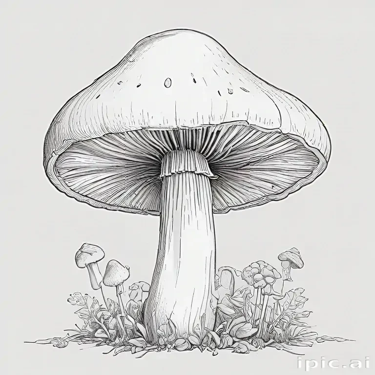 mushroom line art