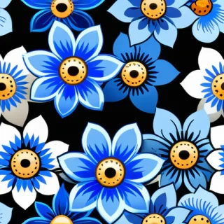 blue flowers clipart