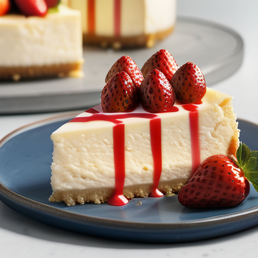 white chocolate cheesecake with strawberries