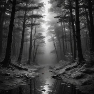 forest clipart black and white