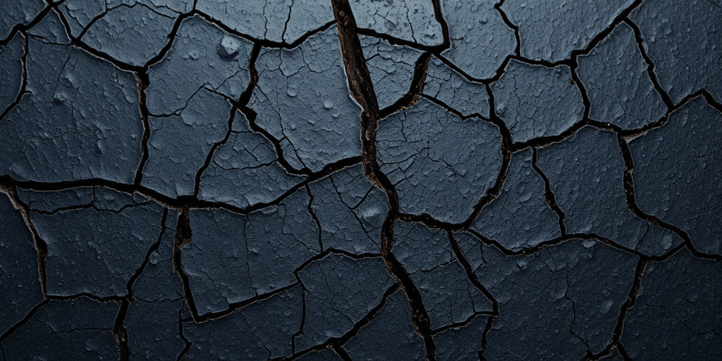 Create a high-resolution abstract texture image of dark cracked surface with high contrast and intricate details, using a DSLR camera, 50mm lens, aperture f/8, ISO 200, shutter speed 1/125s, in natural light to enhance textures.