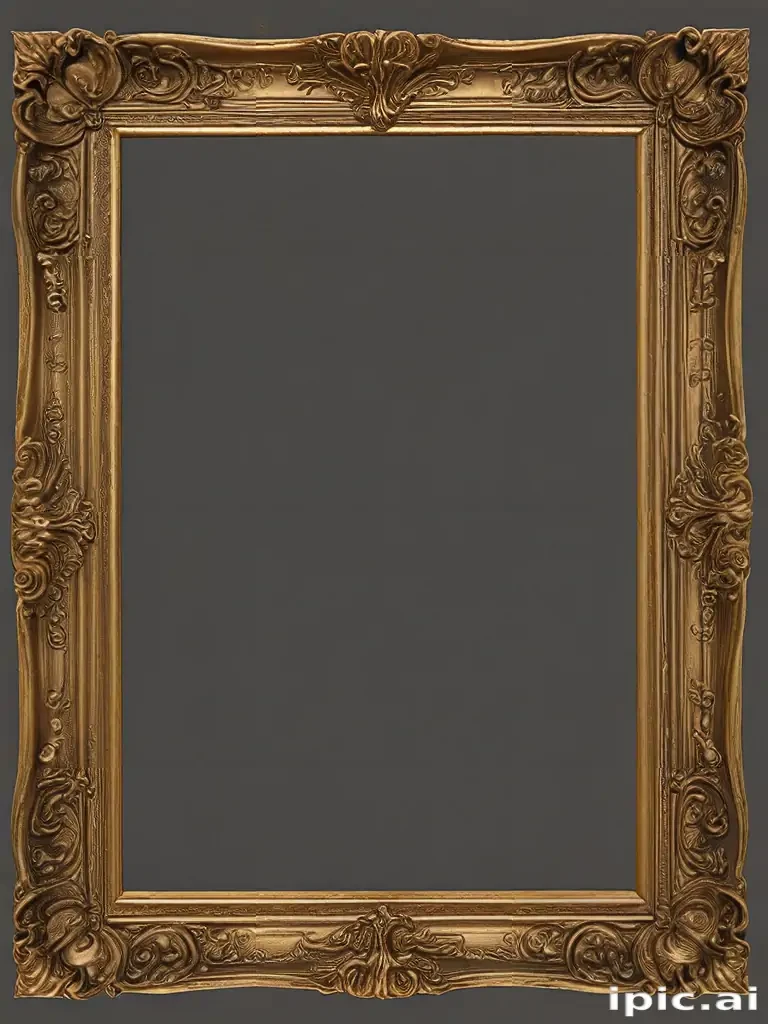 rectangle golden frame png
