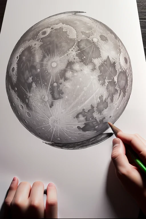drawing of the moon