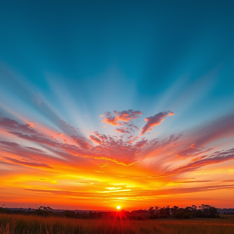 Generate a high-resolution image of a serene landscape at sunset with vibrant colors, using a Canon EOS R5, 24mm lens, f/8 aperture, ISO 100, 1/125 sec shutter speed, in landscape orientation.