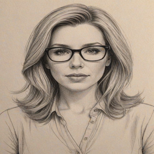 Lovely June Diane Raphael, pencil sketch, portrait of Attractive woman 1978s in glasses, hair style beatnik, outline, clear lines, fine lines, 8k