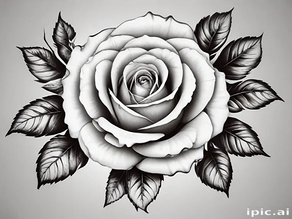 black and white rose clip art